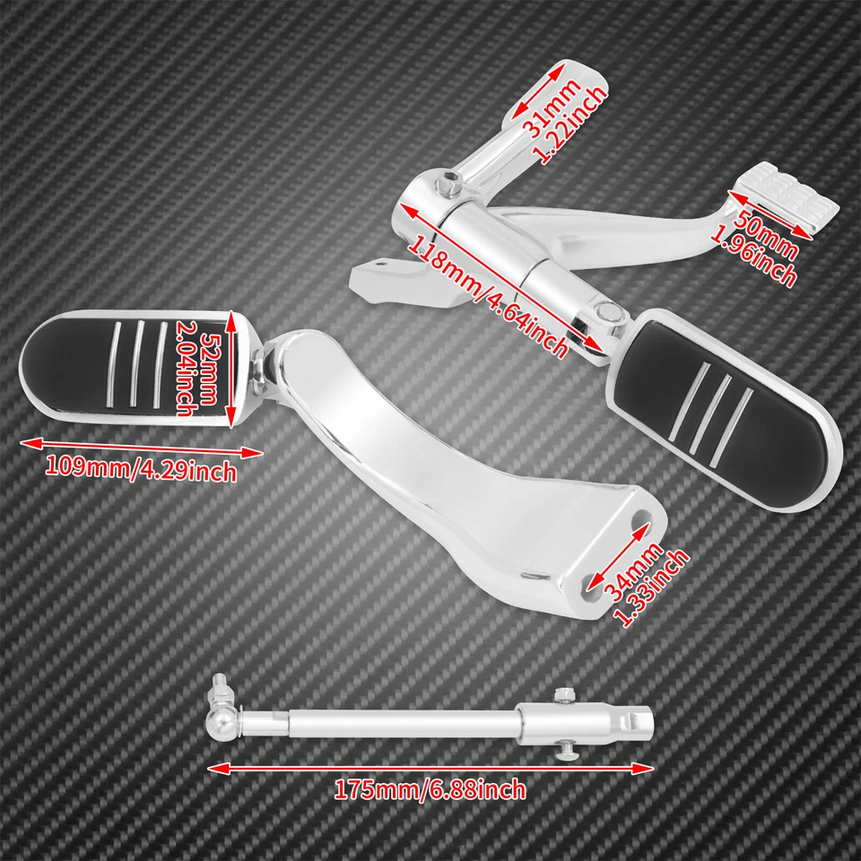 Kit de palanca de estriberas cromadas para Harley Sportster 883 1200 2014-23 Foto 2 de 4