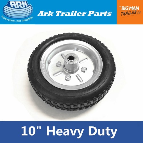 ARK 10" Trailer Spare Jockey Wheel 250mm (10”) steel rimmed solid rubber LB eBay