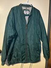 Vintage Gap Mens Windbreaker Hoodie Pockets Drawstring Outdoor Black XL Green