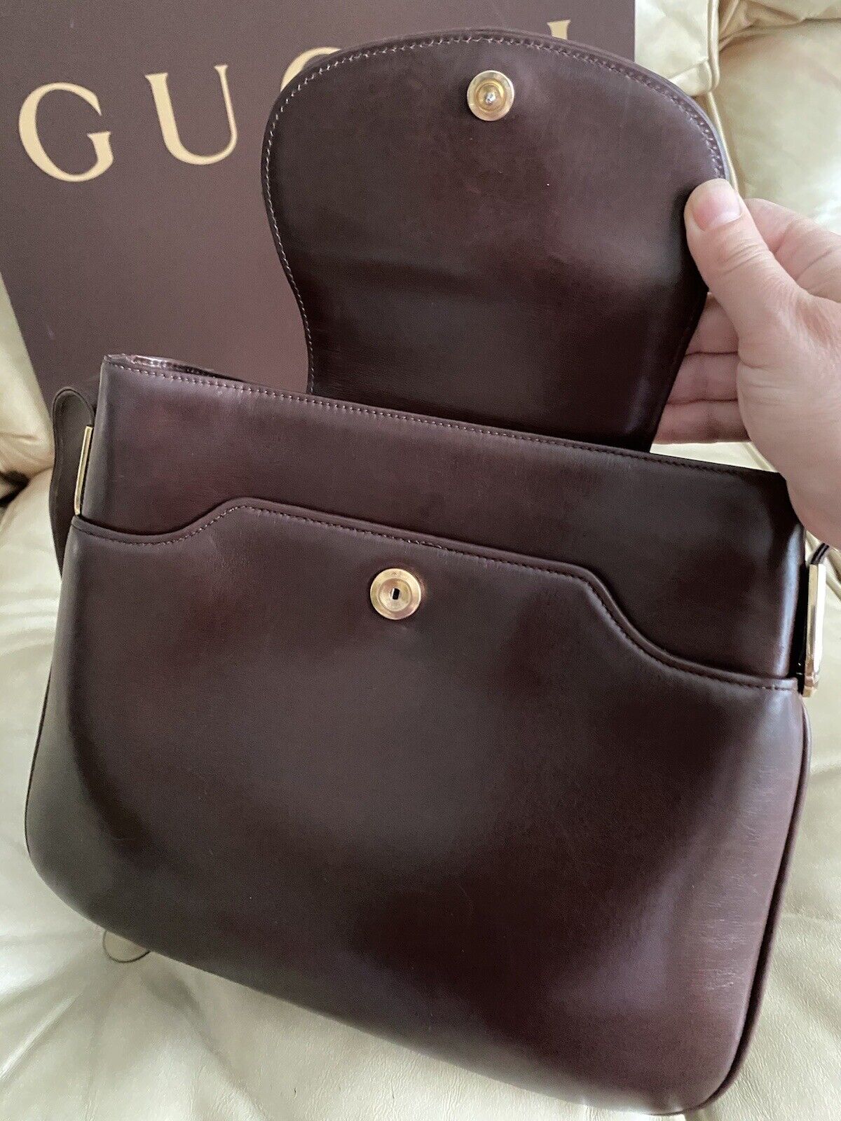 Vintage GUCCI Interlocking Leather Shoulder Bag 1… - image 7