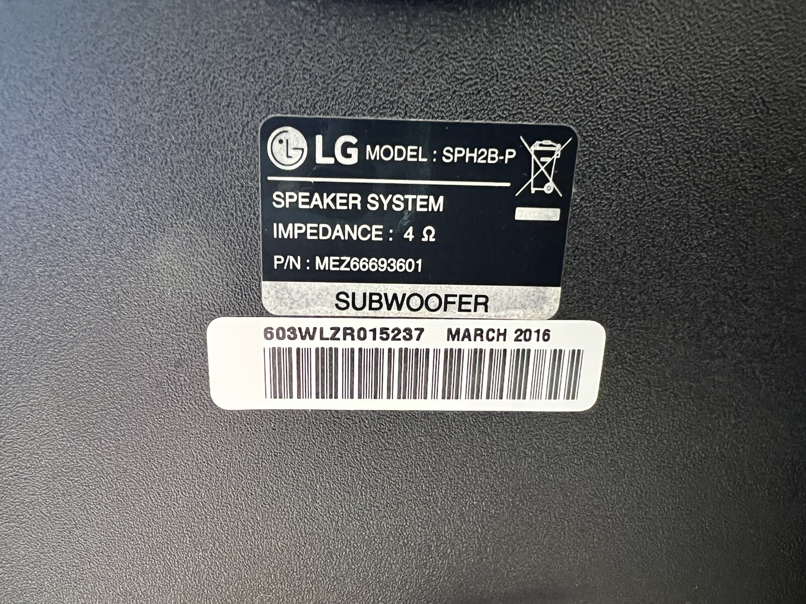 LG Soundbar & Subwoofer eBay