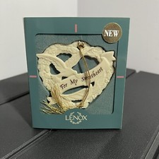 Lenox Christmas Ornament For My Sweetheart Heart Doves Made in USA Original Box