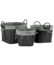 La Redoute Lida Storage Baskets Set of 3 Grey-Green Handles RRP £65