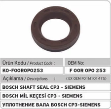 Bosch high-pressure common rail fuel pump shaft seal F00R0P0253 F 00R 0P0 253
