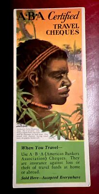 ABA Certified Travel Cheques Arthur A. Jansson Ink Blotter - Australian Negress