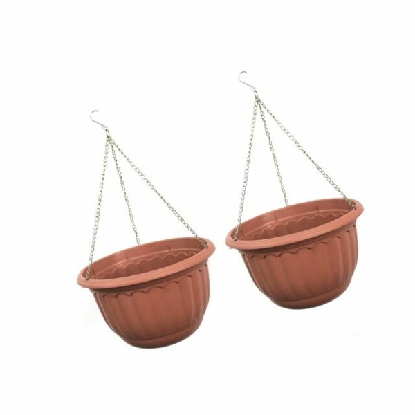 Plastic Garden Plant Hanging Planter Sturdy Durable Decor Pots 2 Pcs 12