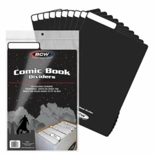 Pack of 25 New BCW Black Comic Book Dividers With Folding Write-On Index Tab