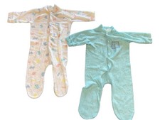 2 Pair Vintage Baby Terry Cloth Footed Pajamas 16-19lb Sleepers 1990  s Dreamland