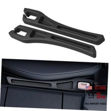 2 Pack Car Seat Gap Storage Organizers  soft filler form, divided Black