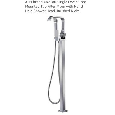 ALFI brand AB2180 Single Lever Floor Mounted Tub Filler Mixer Brushed Nickel new