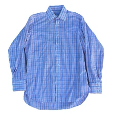 Turnbull Asser Shirt Mens 16-41cm Button Up Multi Plaid Long Sleeve England