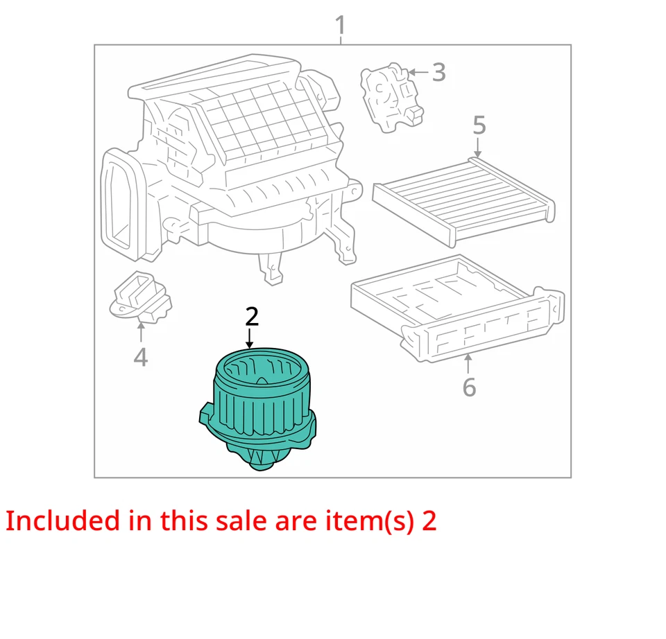2000 丰田 Avalon 加热器交流鼓风机电机原始设备制造商 105K 英里 - LKQ405842673 — 第 4/4 张图片