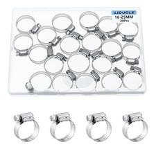 20x 5/8"-1" Stainless Steel Hose Clamps 16-25mm Worm Gear Radiator Fuel Line