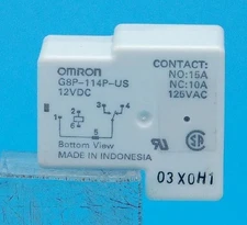 OMRON - G8P-1114P-US-DC12 - Enclosewd Relay, DC. SPST-NO 12VDC 15Amp, New.