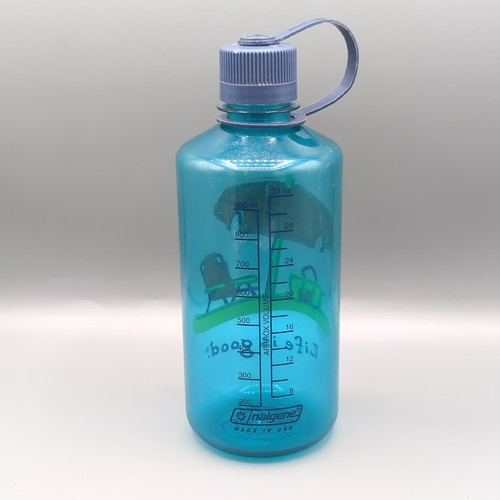 Lotto di 4 bottiglie d'acqua NALGENE 32 oz bocca stretta made in USA blu, arancione, verde - Foto 7 di 13