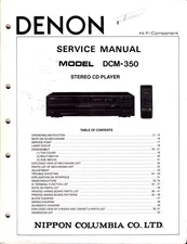 Original Denon DCM-350 Service Manual w. Fold-out Schematics and Diagrams