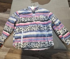 Hurley Girls Sherpa Printed Quarter-Zip Jacket 7/8 NWT