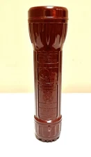 Vintage Bright Star Brown 2 D Cell Flashlight Approved By US Dept. Of Interior