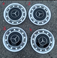 4x Mercedes Benz Oldtimer Radkappen Randblenden 14 Schwarz (Selten)