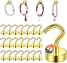28 Pack Magnetic Hooks for Hanging, 30lbs Cruise Magnets, Metal Hooks for Cruise