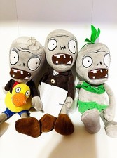 Plants Vs Zombies FALDA DE HIERBA, PATITO, PERIÓDICO Zombie LINXIN Lote de Peluche RARO PVZ