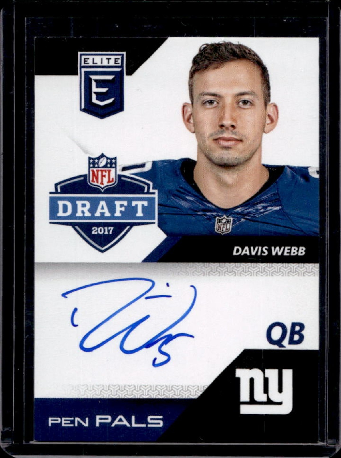 Davis Webb Panini Donruss Elite Pen Pals Autographs #WE Blue Ink
