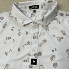 Bad Birdie Pique Polo Shirt Mens XXL Golf Performance Cocktails Stretch