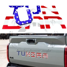 3D Raised USA Flag 2022-2025 For Tundra Tailgate Insert Letters Sticker Emblems