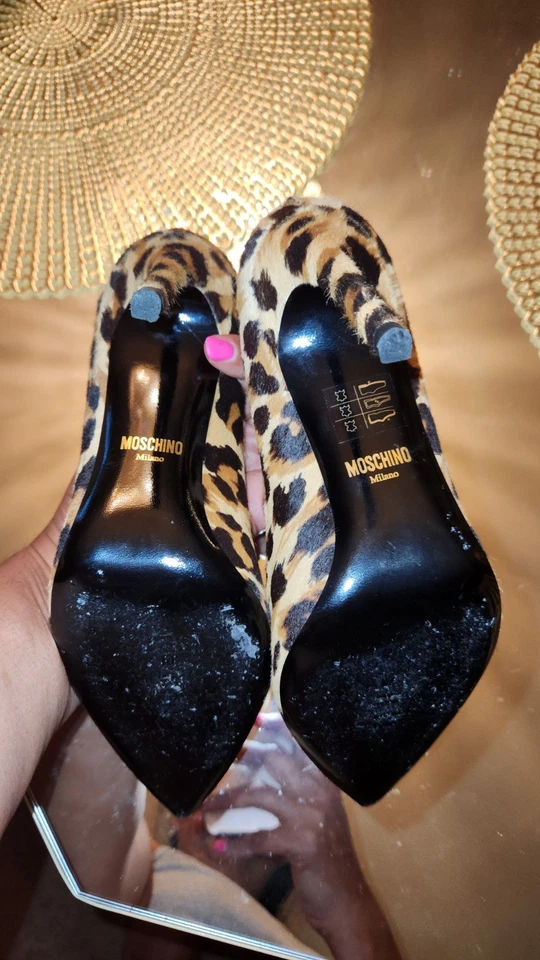 Tacones Stilleto Moschino Leopardo Estampado Animal Talla 39 (8 EE. UU.) Foto 3 de 3