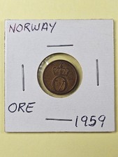 COINS - NORWAY - 1 ORE 1959