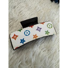 Fashion large hair claw clip white colorful designs very sturdy