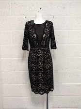 Hobbs Rafaela Lace Dress Black Beige UK 10 - New