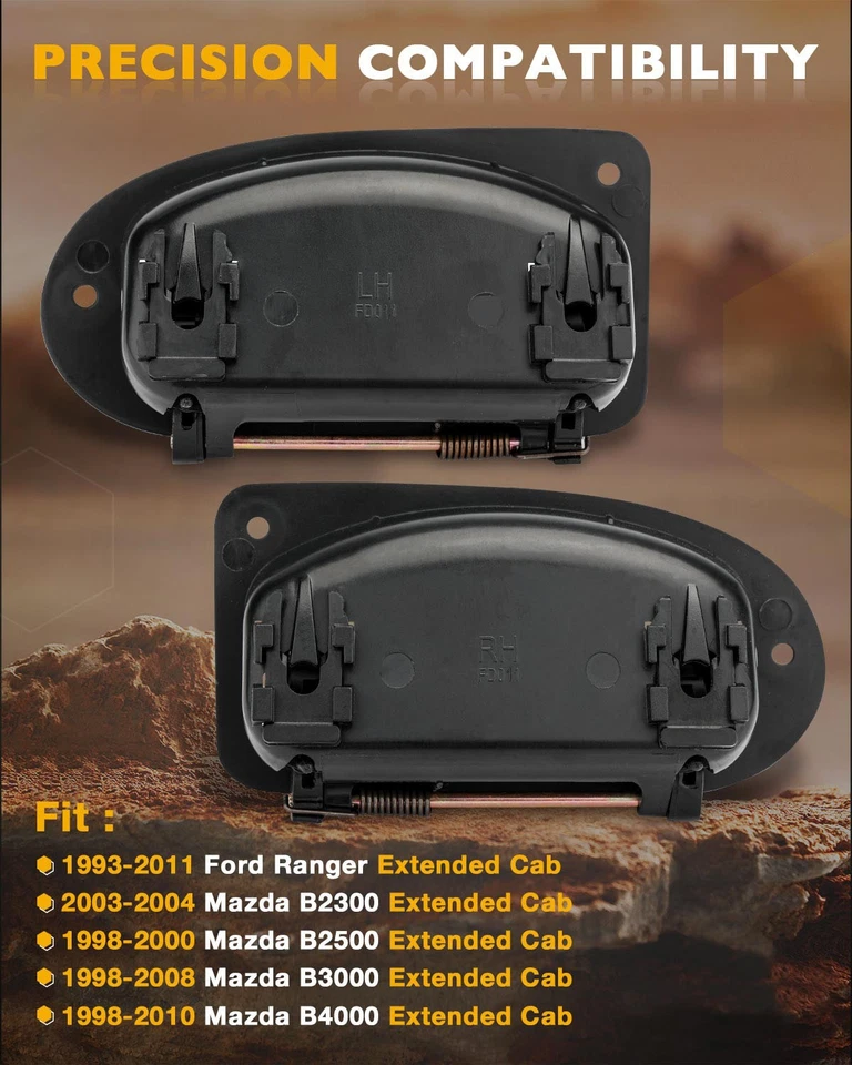 Interior Door Handles Rear Driver & Passenger Side For 1993-11 Ford Ranger Mazda Foto 2 de 4
