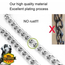 Chain Dog Collar Metal Slip Link Training Martingale Puppy Small Big XL