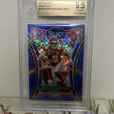 Panini 2019 Select Patrick Mahomes II #129 Prizm Blue KC Chiefs  /149 BGS 9.5