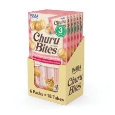 INABA Churu Bites for Cats, Soft/Chewy Baked Chicken Wrapped Churu Filled Cat Tr