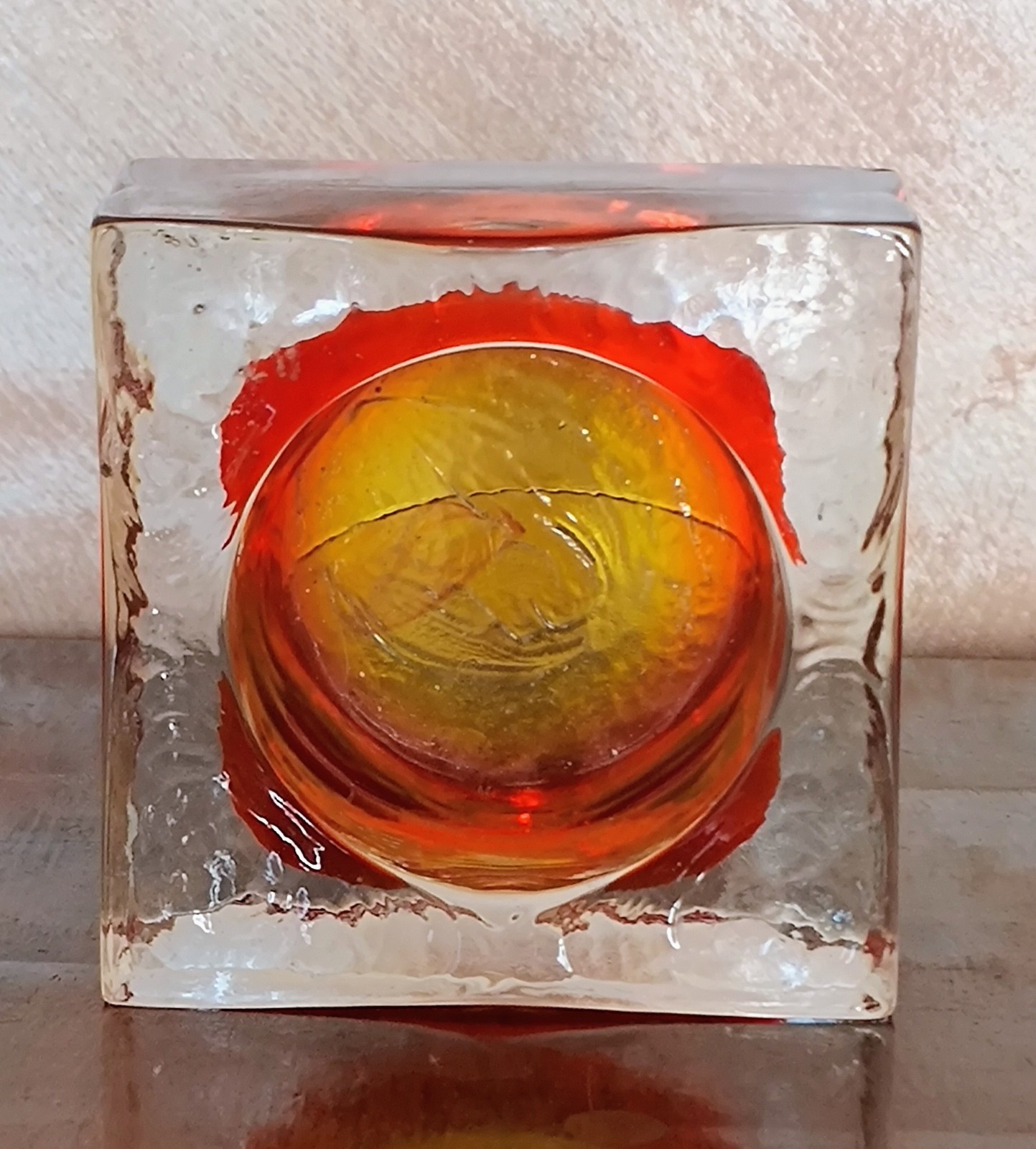 Posacenere Murano in vetro quadrato rosso, prodotto in Italia