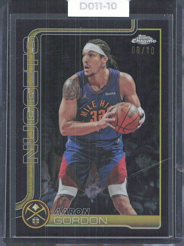 2025-26 Topps Chrome Update Aaron Gordon Black Basketball Refractor /10 Nuggets