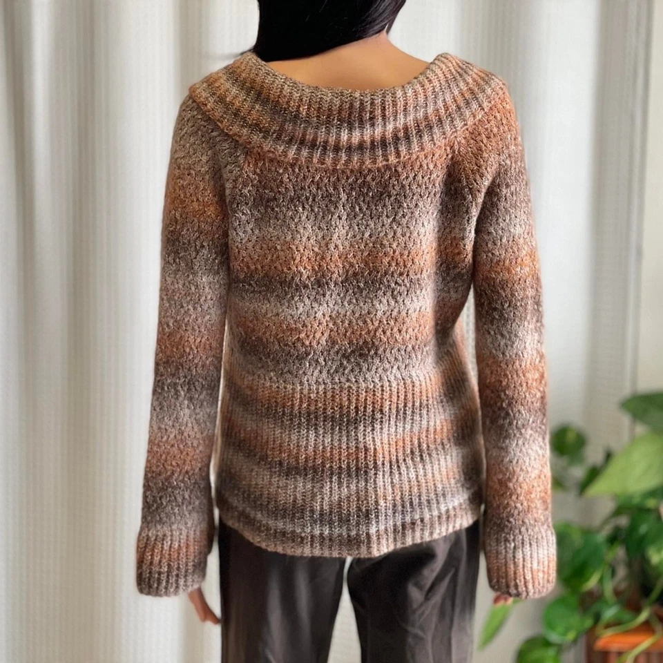 Cárdigan Suéter Tejido Ombre Naranja Marrón Dressbarn De Colección Y2K Grunge Caprichoso L Foto 4 de 4
