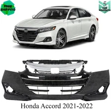 Front Bumper Cover Fascia & Grille Assembly Kit for Honda Accord 2021-2022