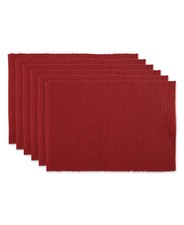 NWT Barn Red Ribbed Placemat Set/6