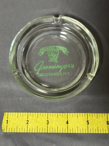 Vintage Grossinger’s NY Glass Ashtray Catskills Resort Borscht Belt Hotel