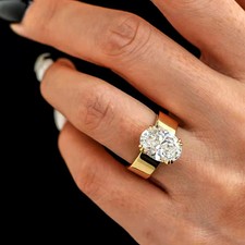 4.5ct Oval Cut Lab‑Created Diamond Test Pass VVS1/D 18K Gold Engagement Ring
