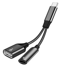 USB C OTG Adapter with Power, USB C to USB Female with 60W PD Charging OTG Ad...