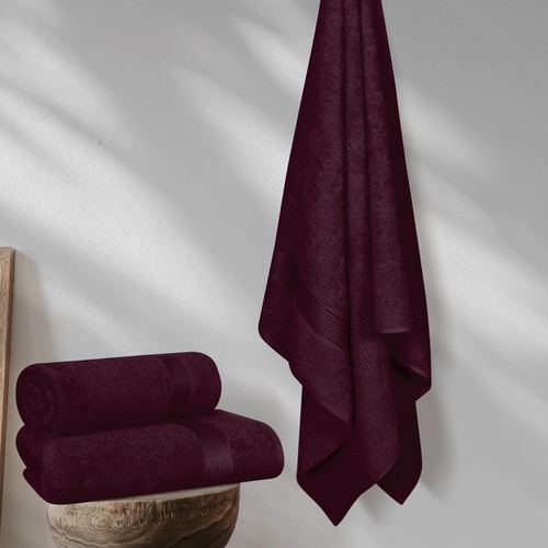 Cotton 2 Pack Oversized Bath Towel Set 28x55 inches, Large Bath Towels, Ultra... - Picture 4 of 8