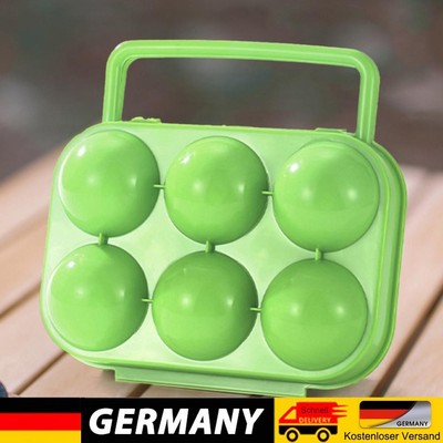 6-Grid Camping Egg Box Shockproof Portable Egg Container Keep Fresh Case (Green)