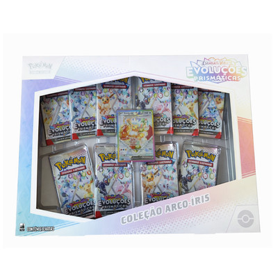 Pokemon Box Prismatic Evolutions Rainbow Eevee Collection 61 Karten Brazilian...