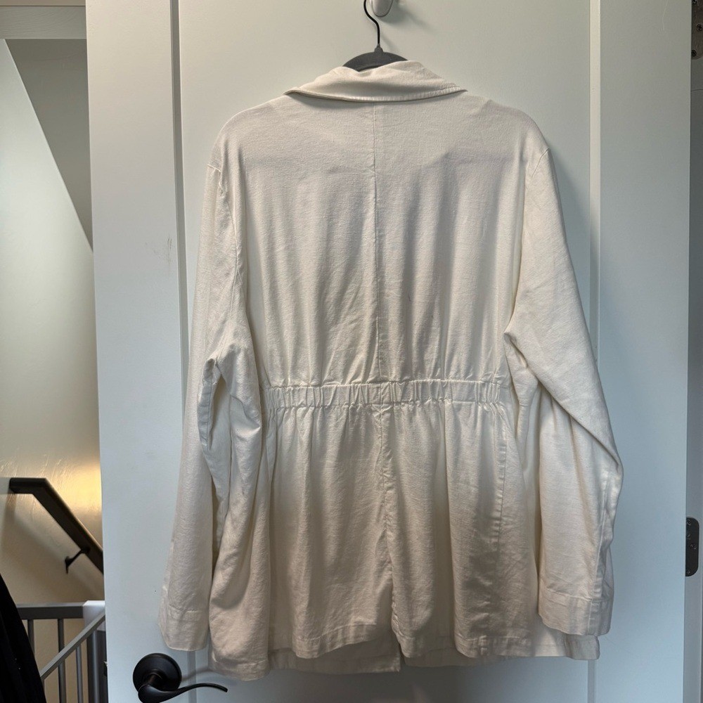 Torrid Linen Blend White Basic Blazer Jacket Ligh… - image 5