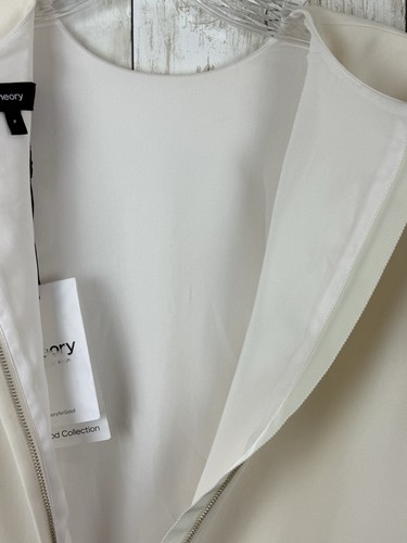 Theory Women's Petite Short Sleeve Crop Top Blouse Admiral Crepe O0109529 $265 - Picture 5 of 9