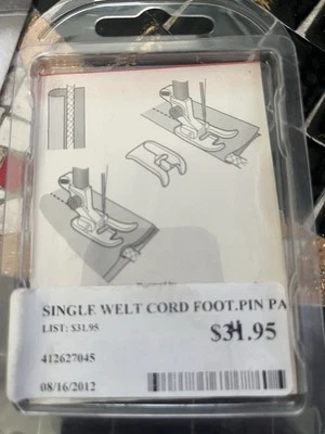 Husqvarna Viking Single Welt Cord Foot 4126270-45 {1-7} - Image 1 of 2